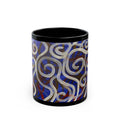 Swirling Blue Abstract Art Mug — Ceramic Black Coffee Cup (11oz/15oz)