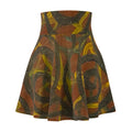 Abstract Earth-Tone Skater Skirt - Retro Swirl Print