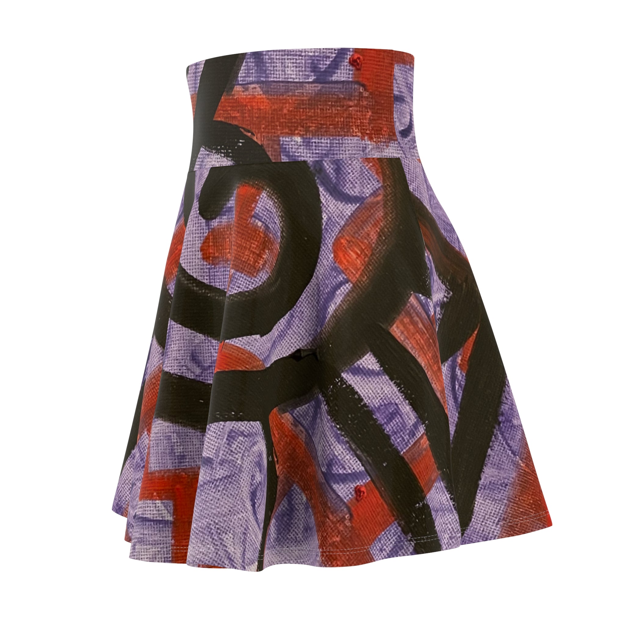 Abstract Graffiti Skater Skirt — Purple & Red Urban Art Print