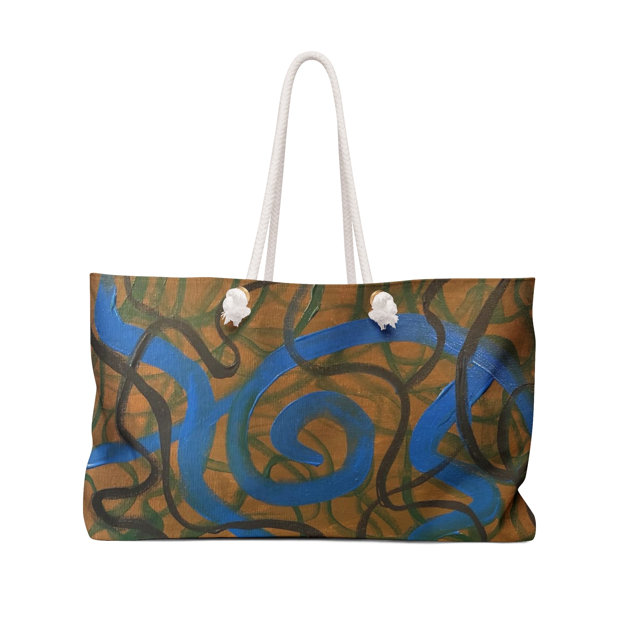 Abstract Blue Swirl Weekender Bag