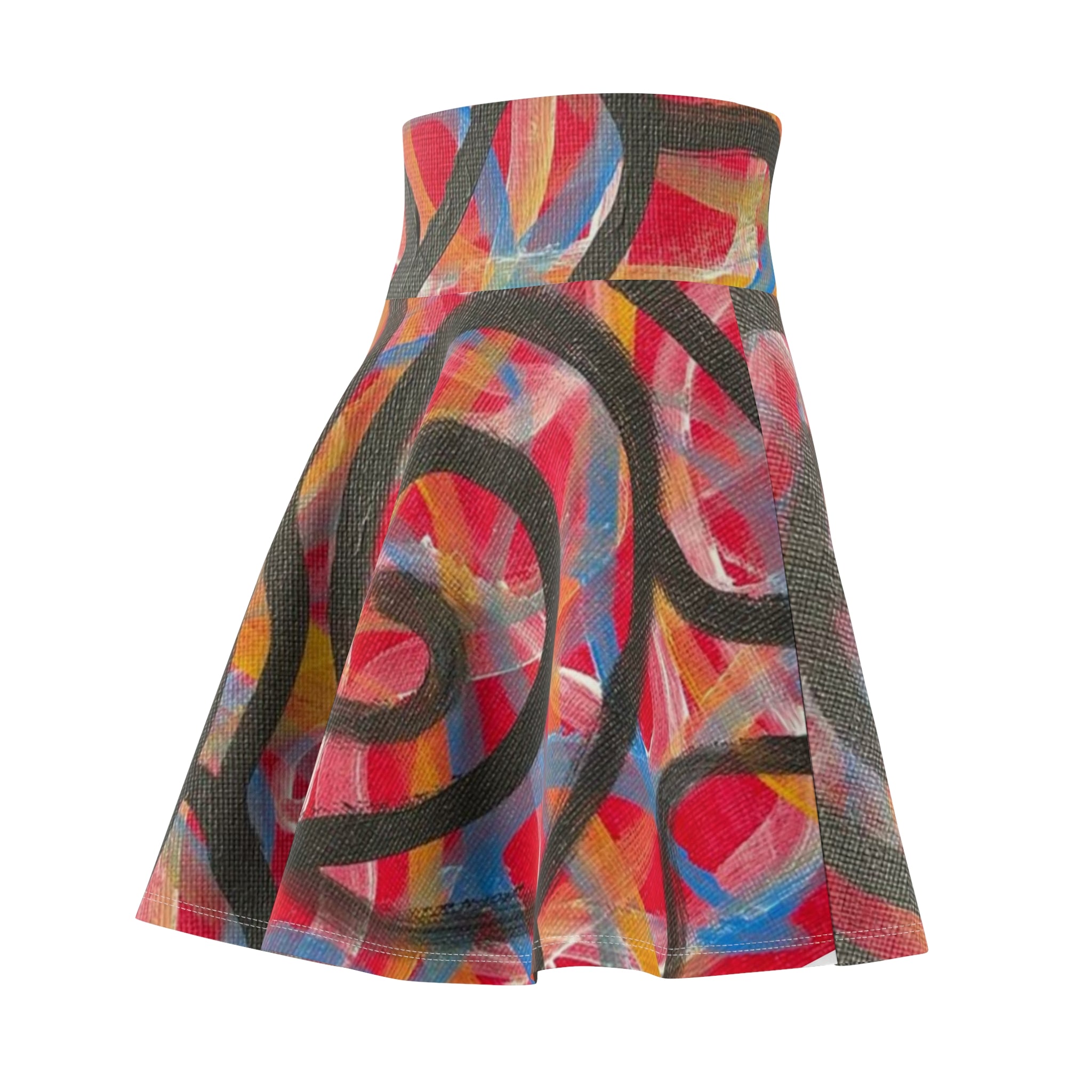 Abstract Graffiti Skater Skirt — Colorful Urban Art Circle Print