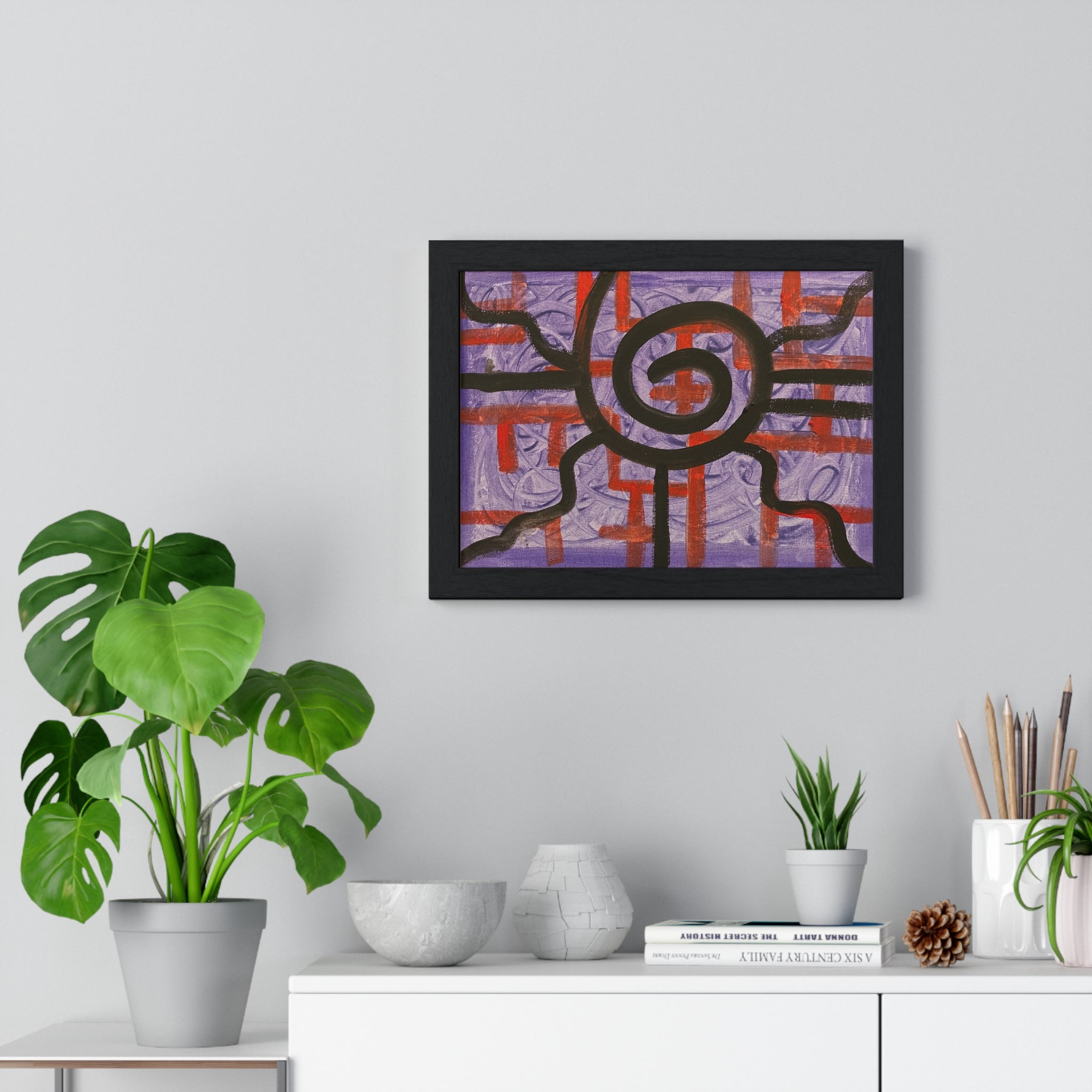 Abstract Spiral Framed Poster — Modern Geometric Wall Art