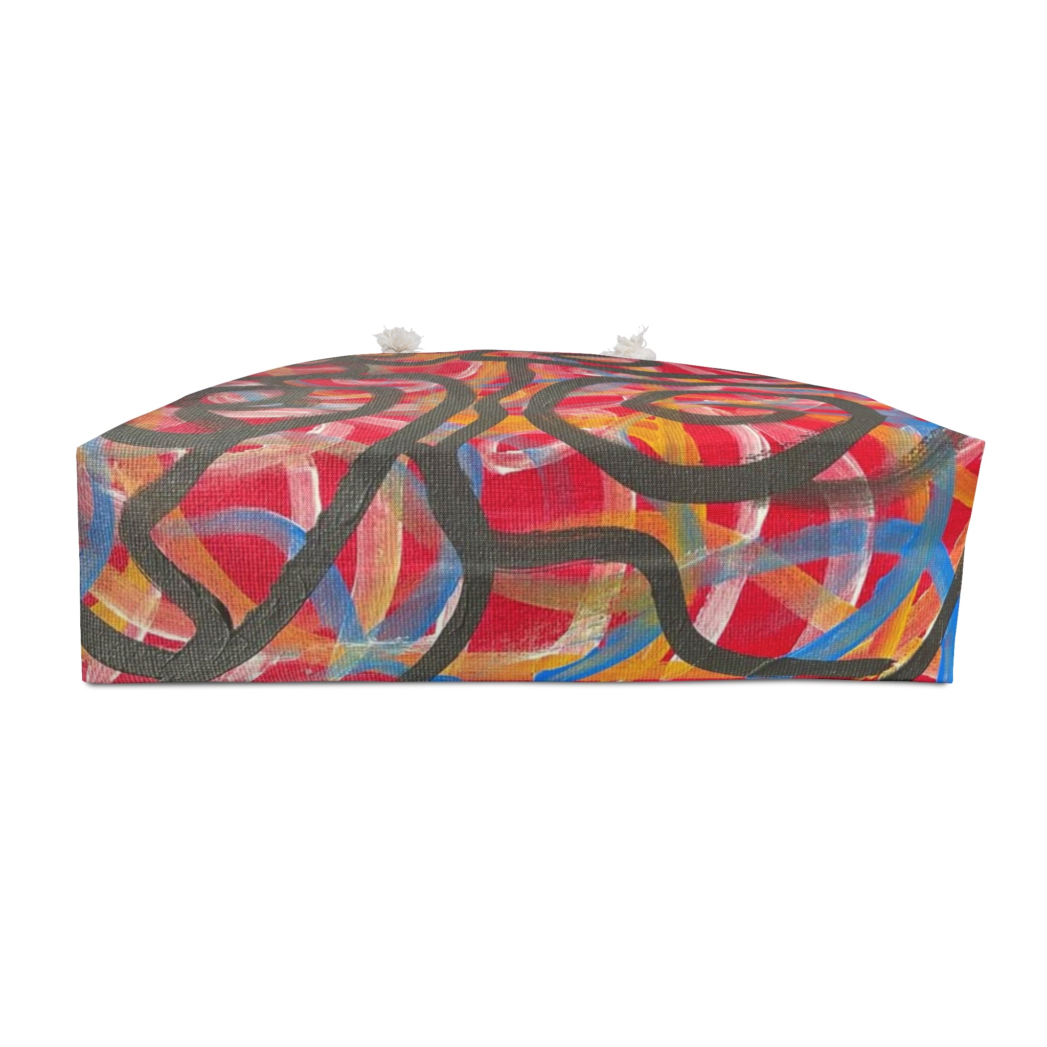Abstract Spiral Weekender Bag – Colorful Red & Black Travel Tote