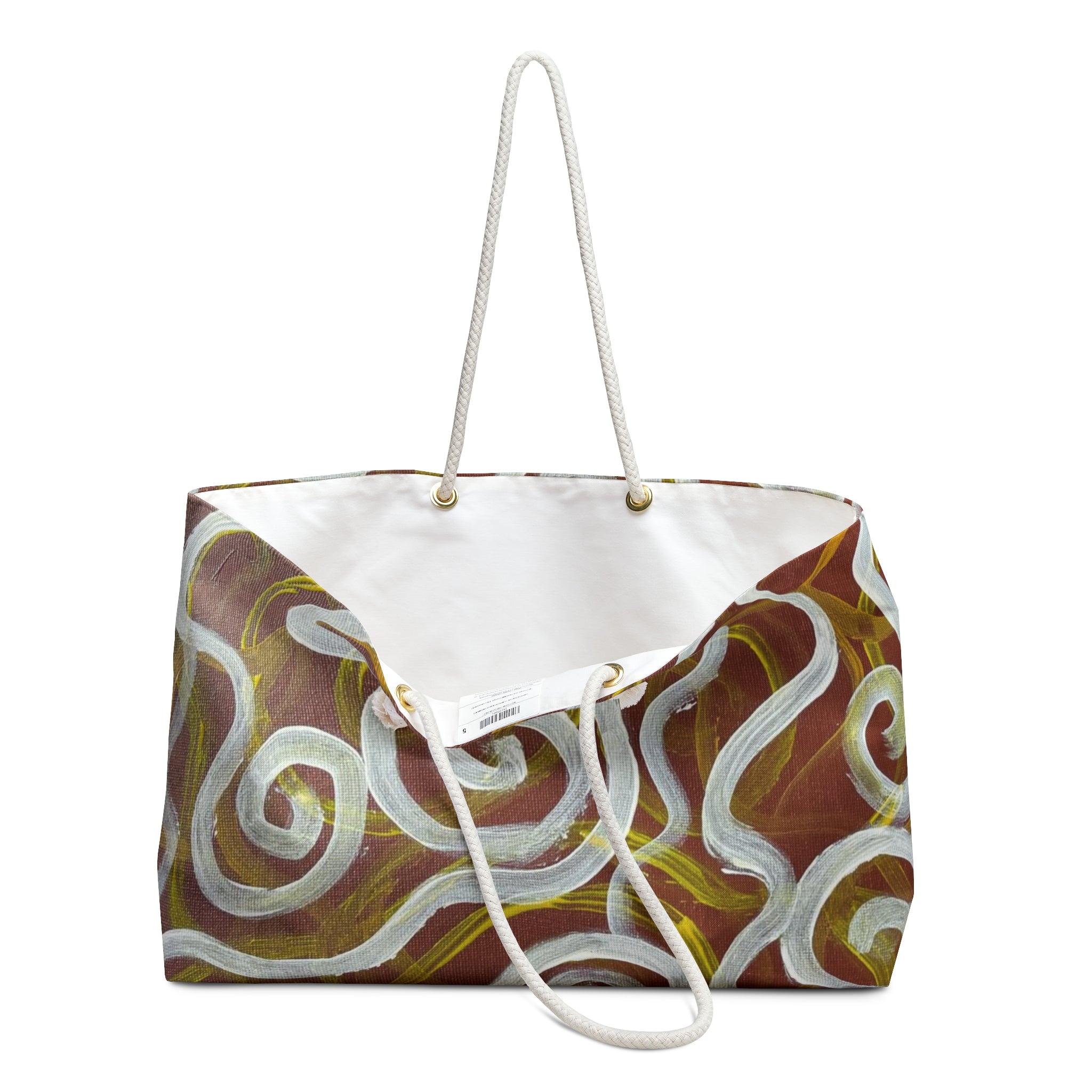 Abstract Spiral Weekender Bag — Boho Swirl Travel Tote