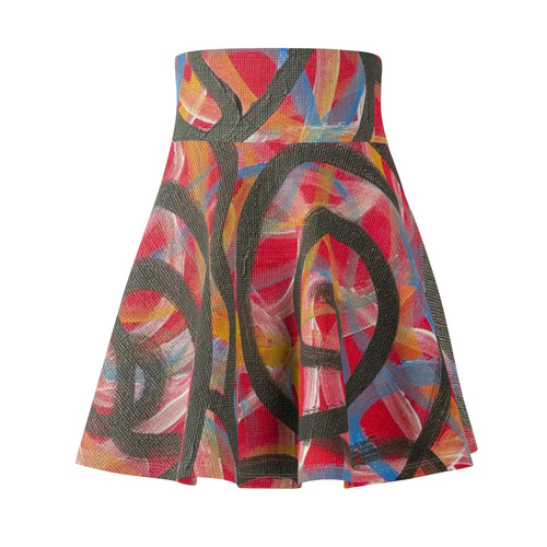 Abstract Graffiti Skater Skirt — Colorful Urban Art Circle Print