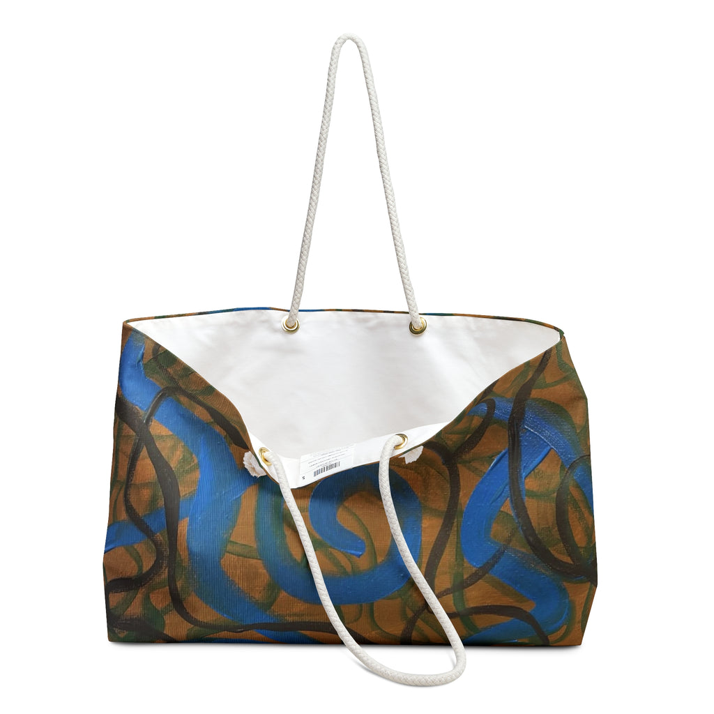 Abstract Blue Swirl Weekender Bag