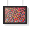 Abstract Red Swirl Framed Poster — Modern Bold Wall Art