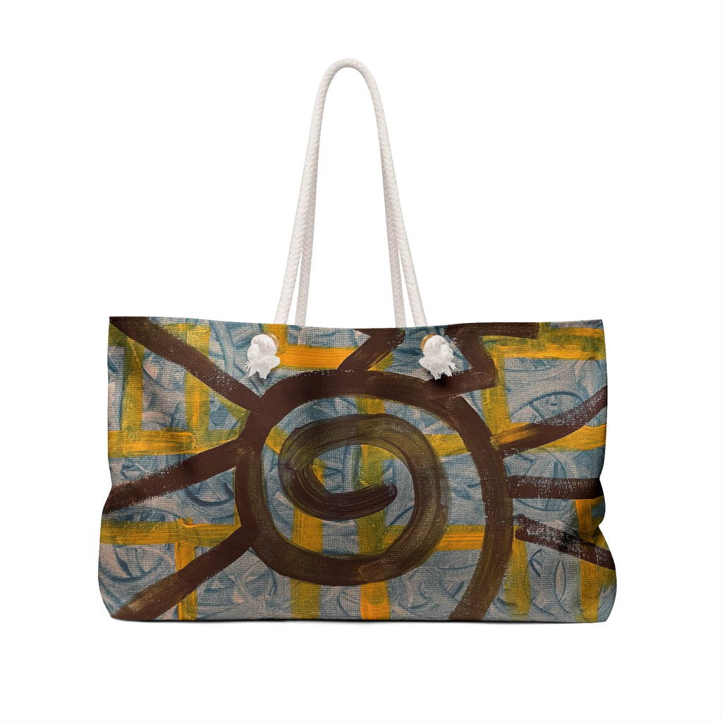 Abstract Spiral Weekender Bag - Boho Travel Tote