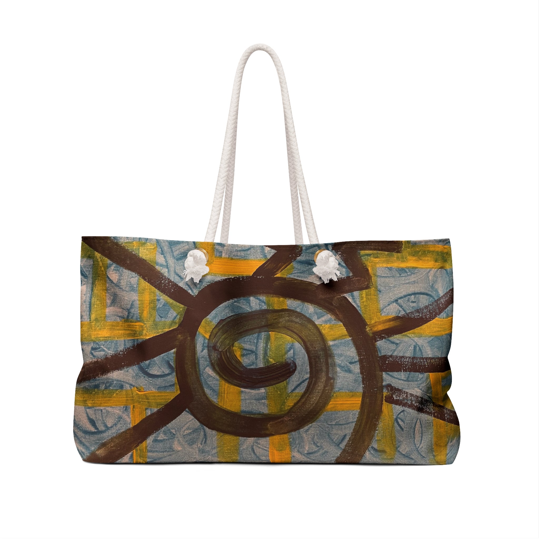 Abstract Spiral Weekender Bag - Boho Travel Tote