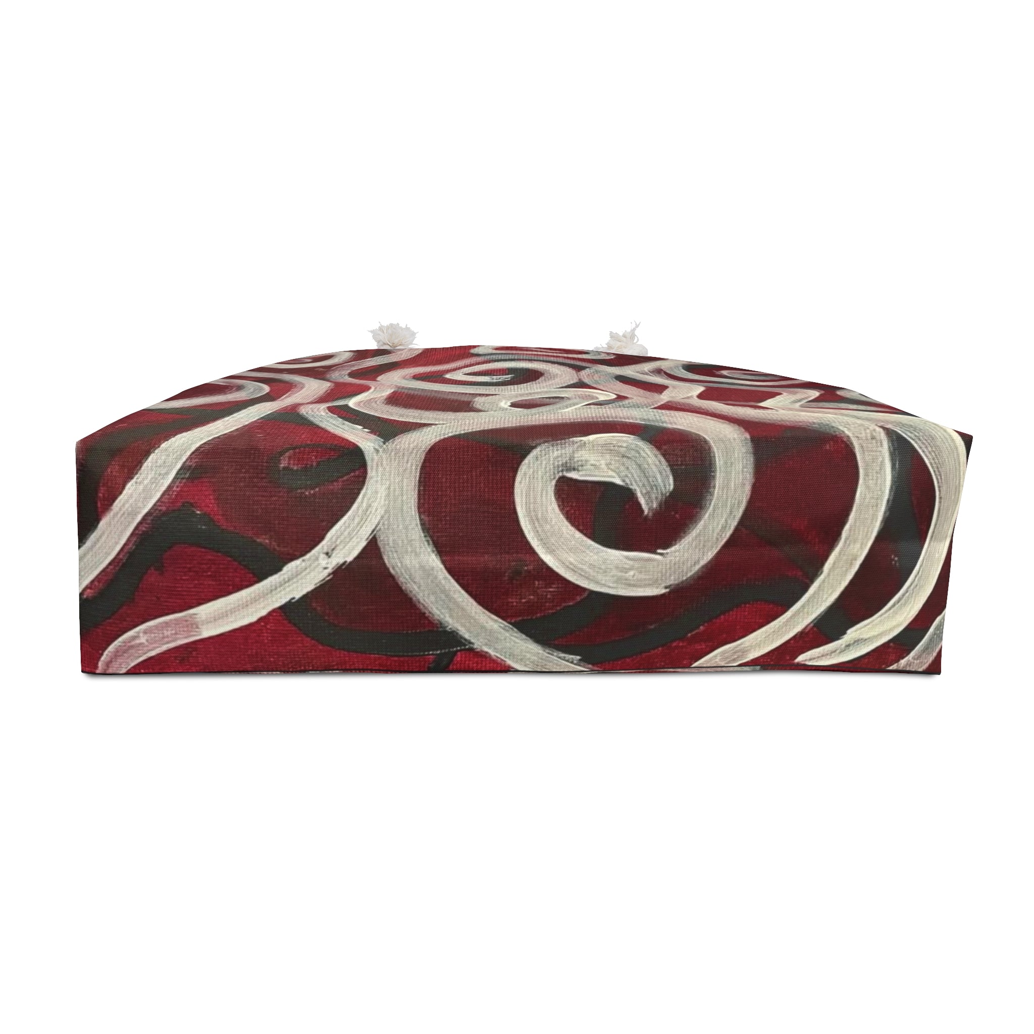 Red Spiral Swirl Weekender Bag — Abstract Boho Travel Tote