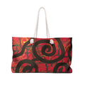 Red Spiral Abstract Weekender Bag – Large Artistic Travel Tote