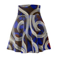 Blue Swirl Art Skater Skirt — Abstract Painterly Pattern
