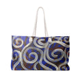 Blue Swirl Weekender Bag — Abstract Nautical Travel Tote