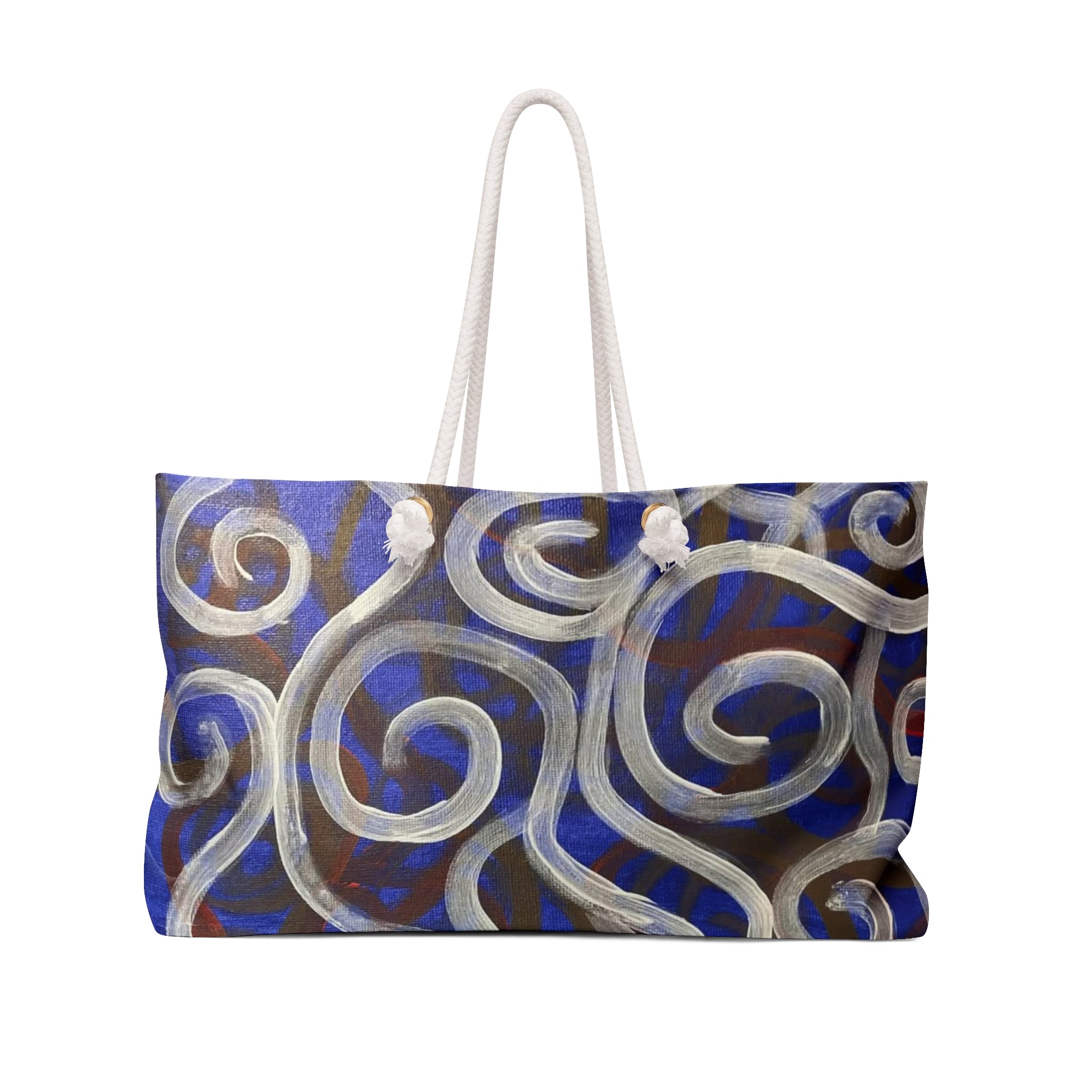 Blue Swirl Weekender Bag — Abstract Nautical Travel Tote
