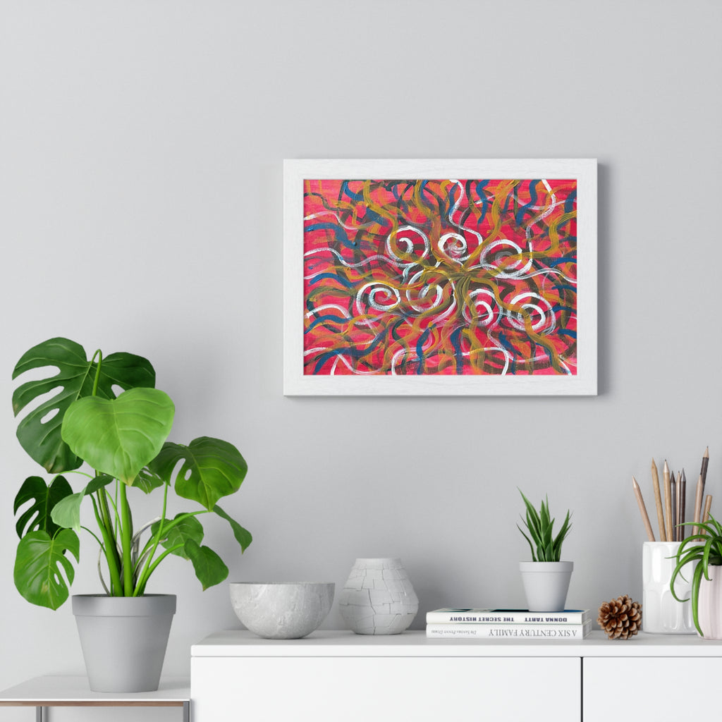 Abstract Swirl Horizontal Framed Poster — Colorful Modern Wall Art