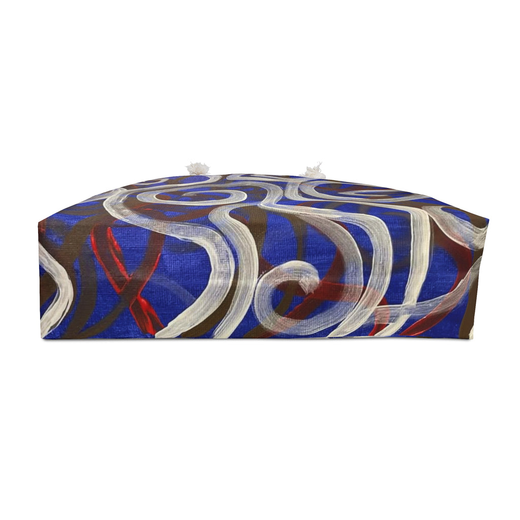 Blue Swirl Weekender Bag — Abstract Nautical Travel Tote