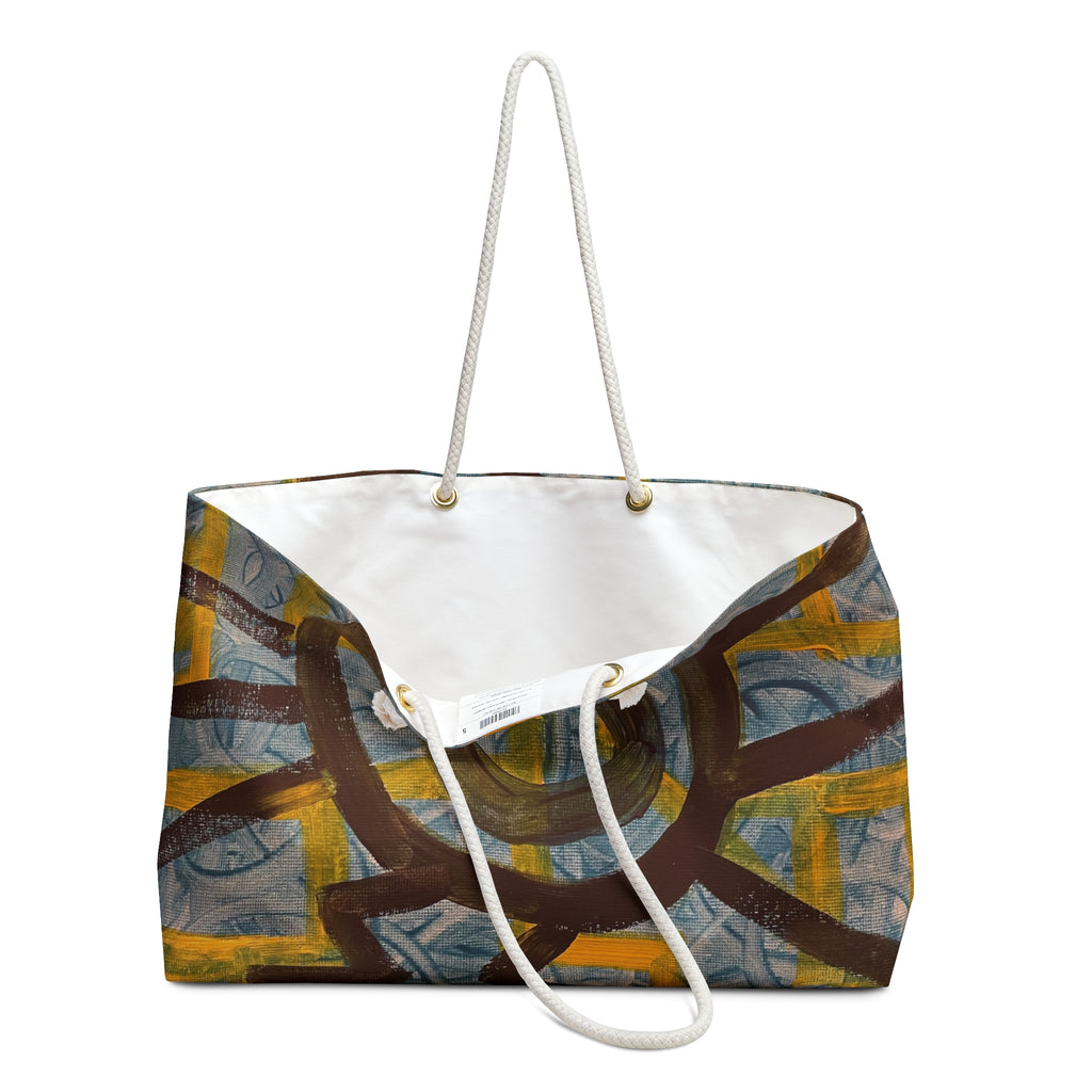 Abstract Spiral Weekender Bag - Boho Travel Tote