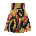 Abstract Bold Swirl Skater Skirt – Yellow & Black Artistic Print