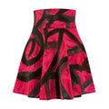Red Graffiti Swirl Skater Skirt — Bold Abstract AOP Women's Skirt