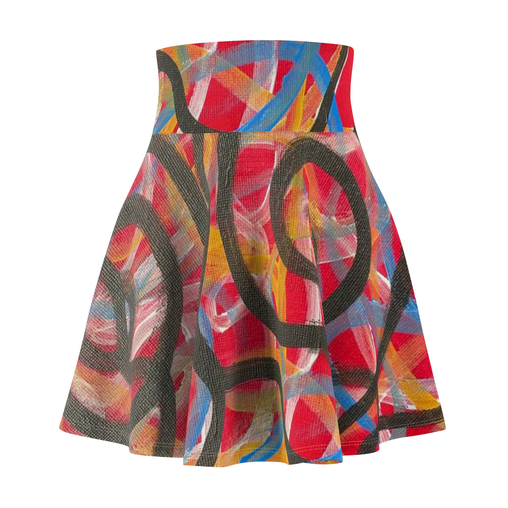 Abstract Graffiti Skater Skirt — Colorful Urban Art Circle Print
