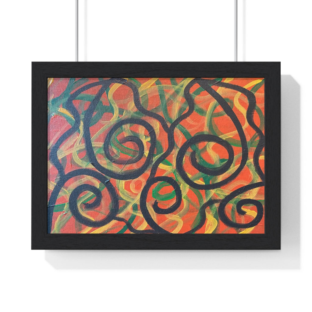Abstract Swirl Framed Poster — Colorful Modern Wall Art