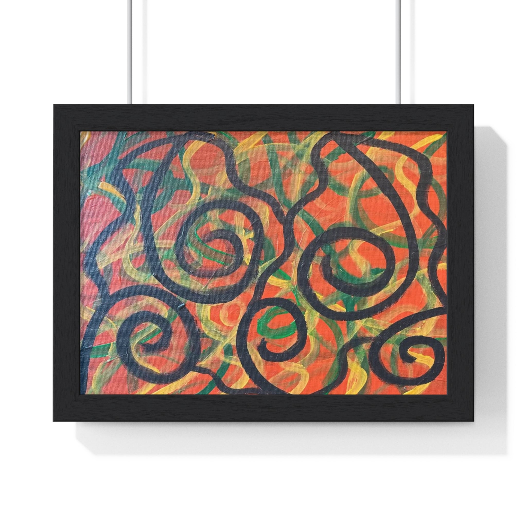Abstract Swirl Framed Poster — Colorful Modern Wall Art