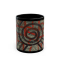 Abstract Spiral Art Coffee Mug — Black Ceramic 11oz/15oz