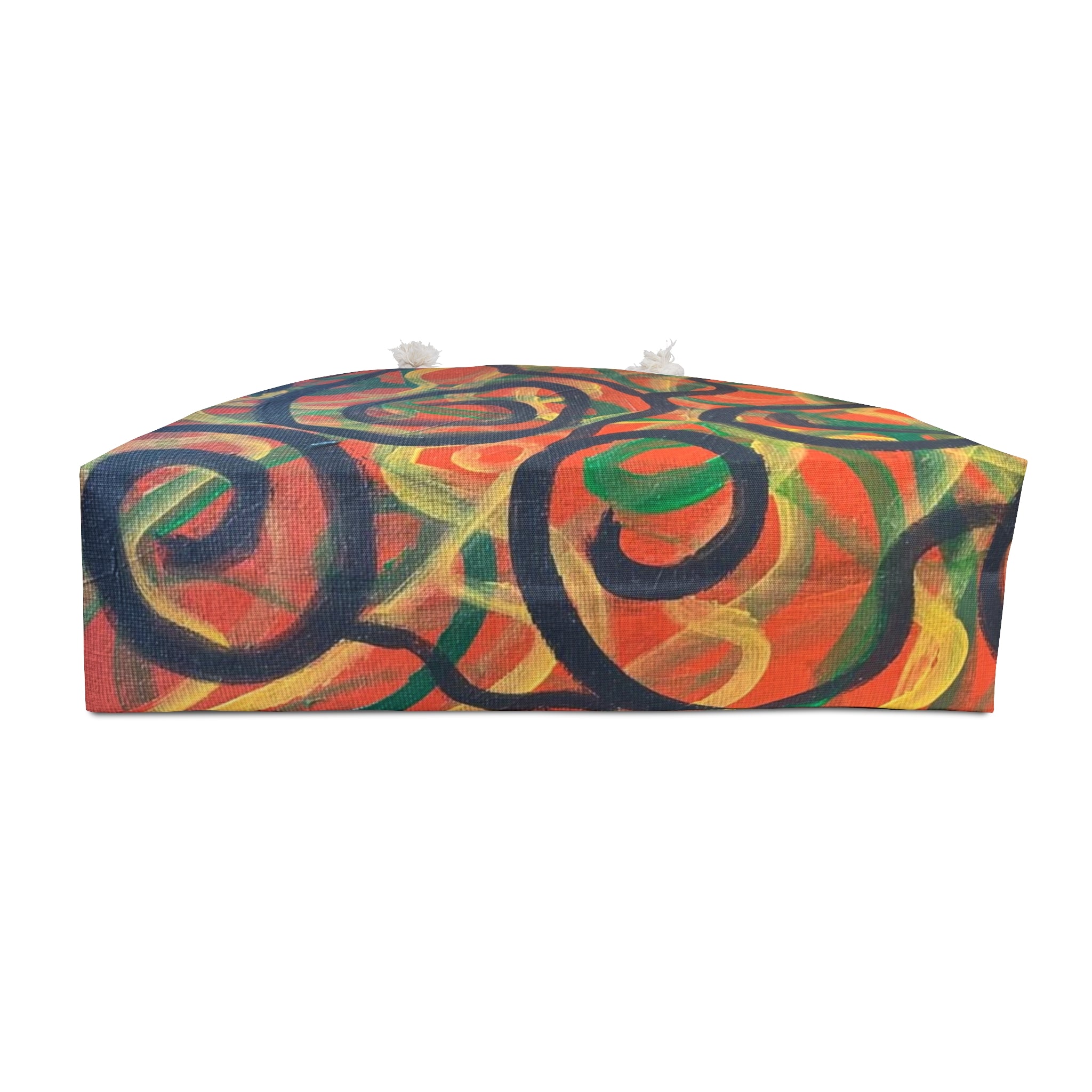 Abstract Spiral Weekender Bag — Colorful Boho Travel Tote
