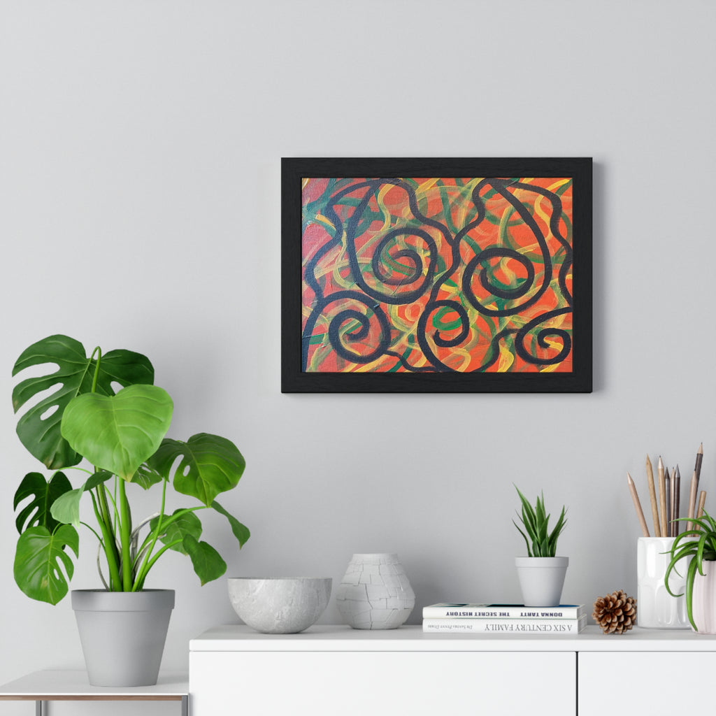 Abstract Swirl Framed Poster — Colorful Modern Wall Art