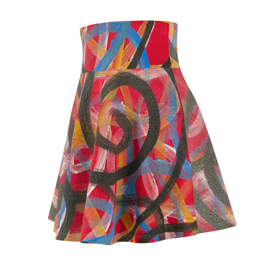 Abstract Graffiti Skater Skirt — Colorful Urban Art Circle Print