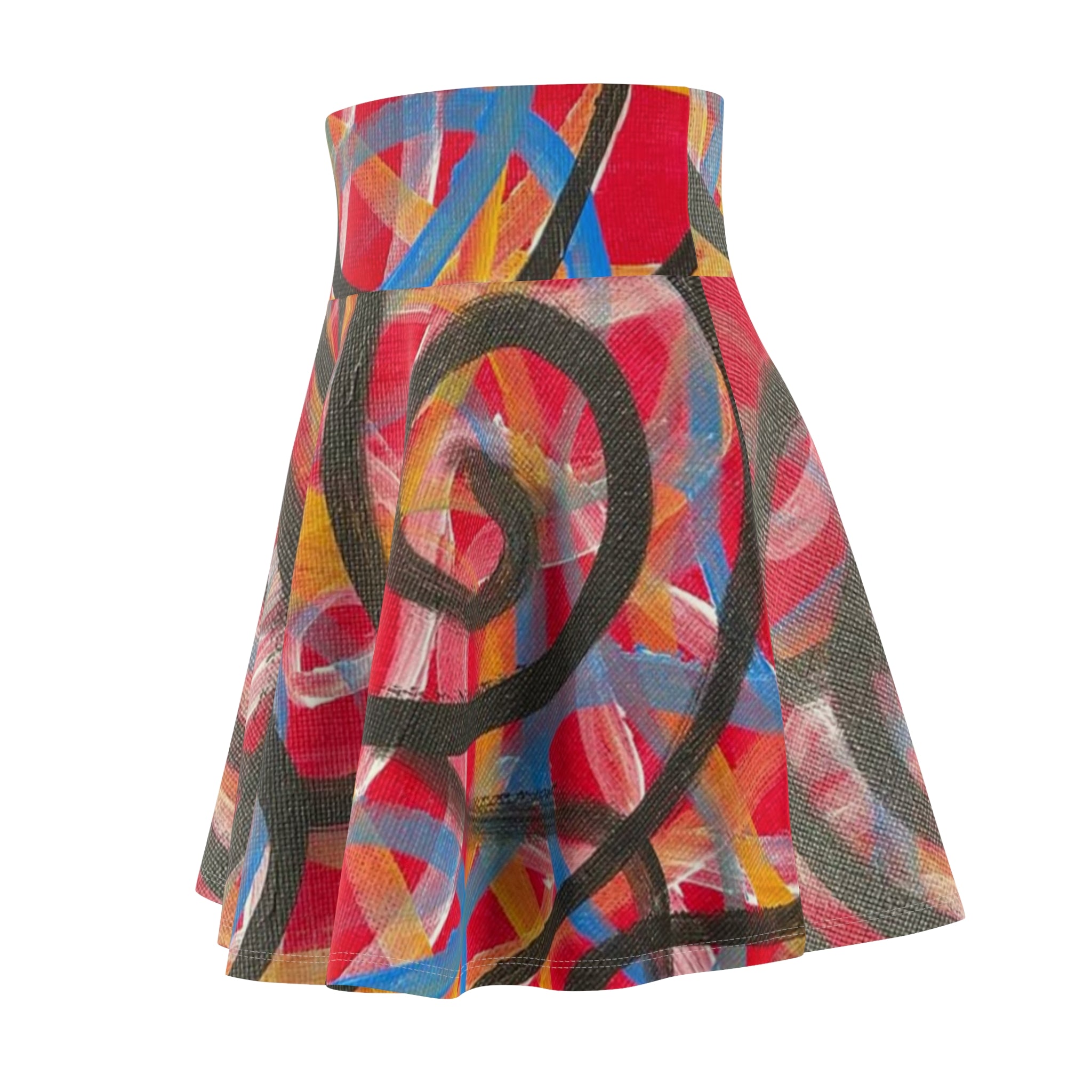 Abstract Graffiti Skater Skirt — Colorful Urban Art Circle Print