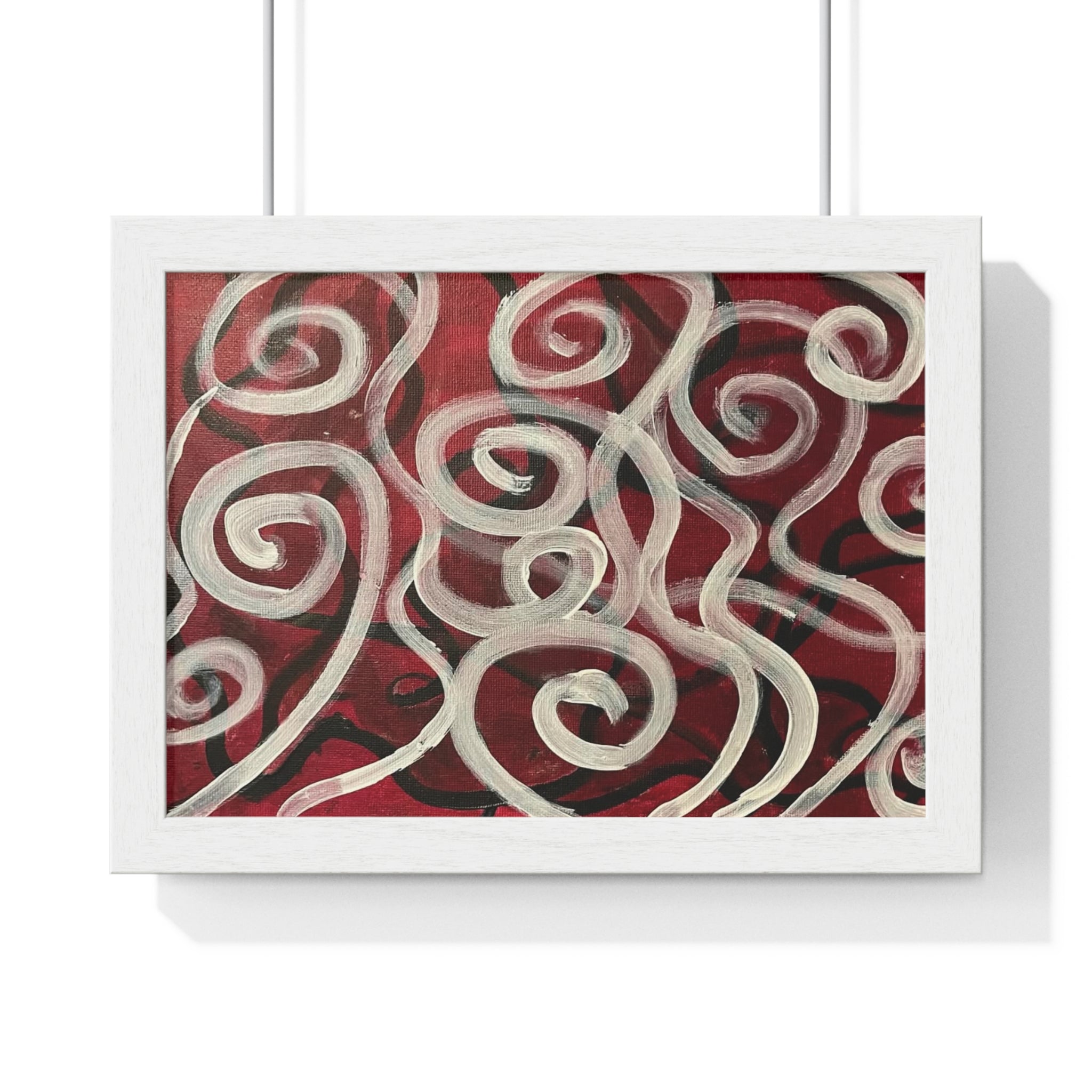 Abstract Red Swirl Framed Poster – Modern Wall Art for Living Room & Office