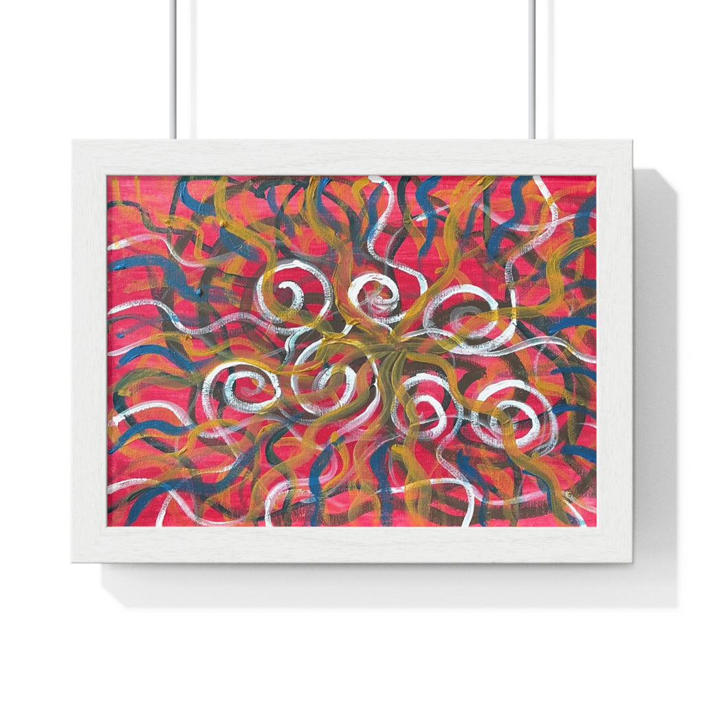 Abstract Swirl Horizontal Framed Poster — Colorful Modern Wall Art