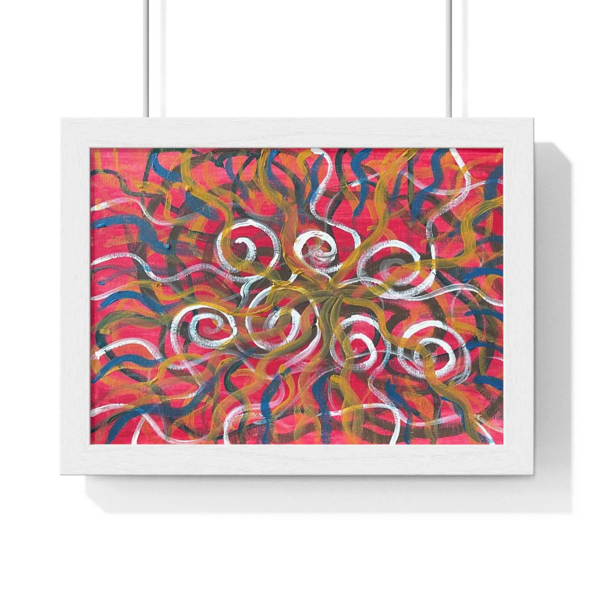 Abstract Swirl Horizontal Framed Poster — Colorful Modern Wall Art