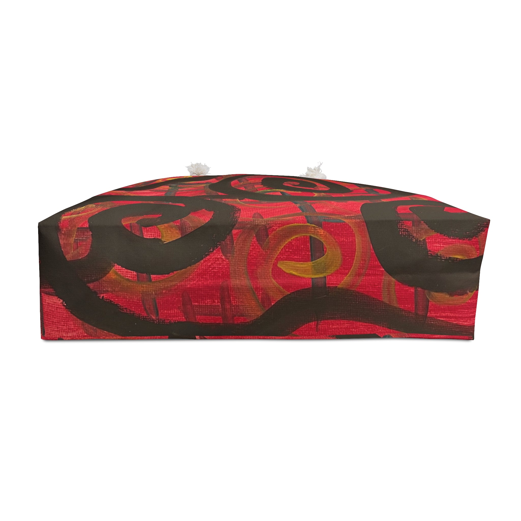 Red Spiral Abstract Weekender Bag – Large Artistic Travel Tote