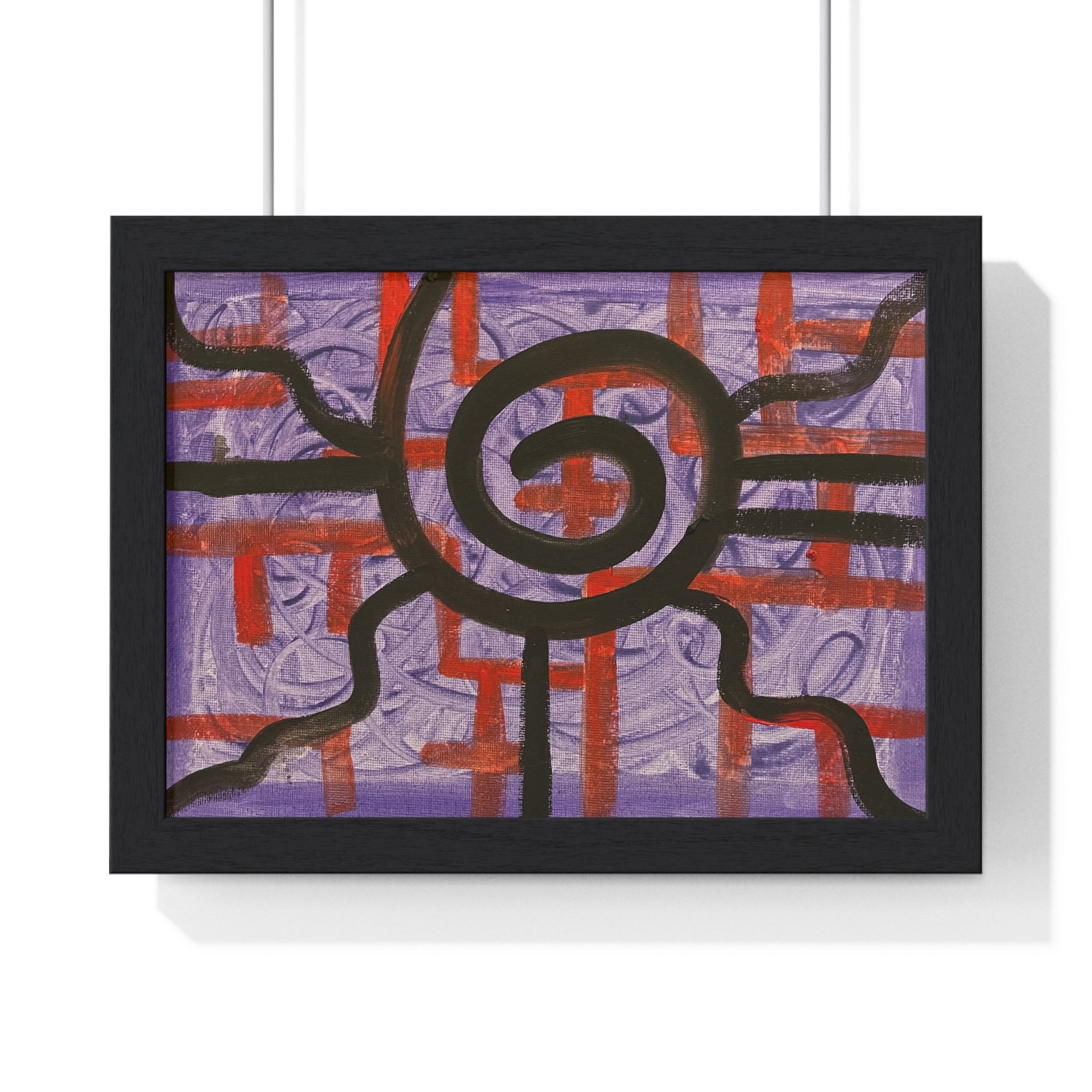 Abstract Spiral Framed Poster — Modern Geometric Wall Art