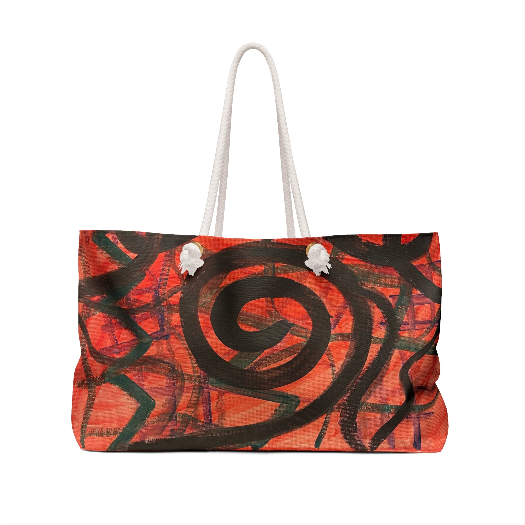 Abstract Red Spiral Weekender Bag
