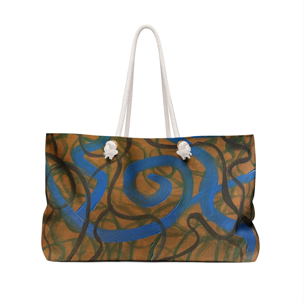 Abstract Blue Swirl Weekender Bag