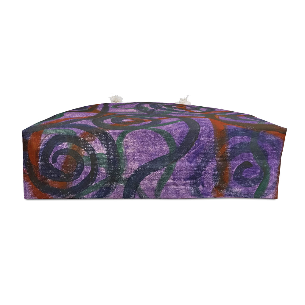 Purple Swirl Weekender Bag — Artistic Travel Tote for Weekend Getaways