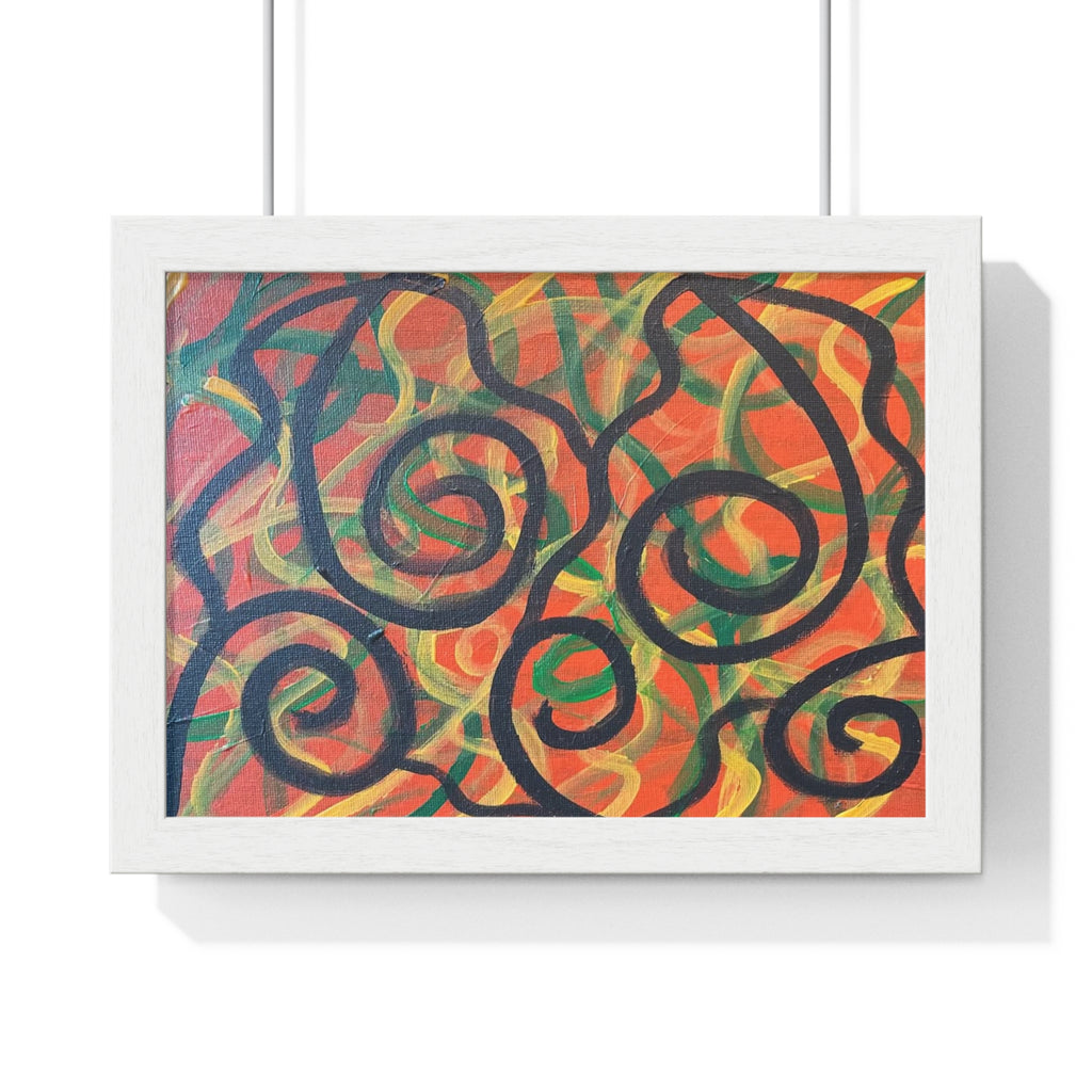 Abstract Swirl Framed Poster — Colorful Modern Wall Art