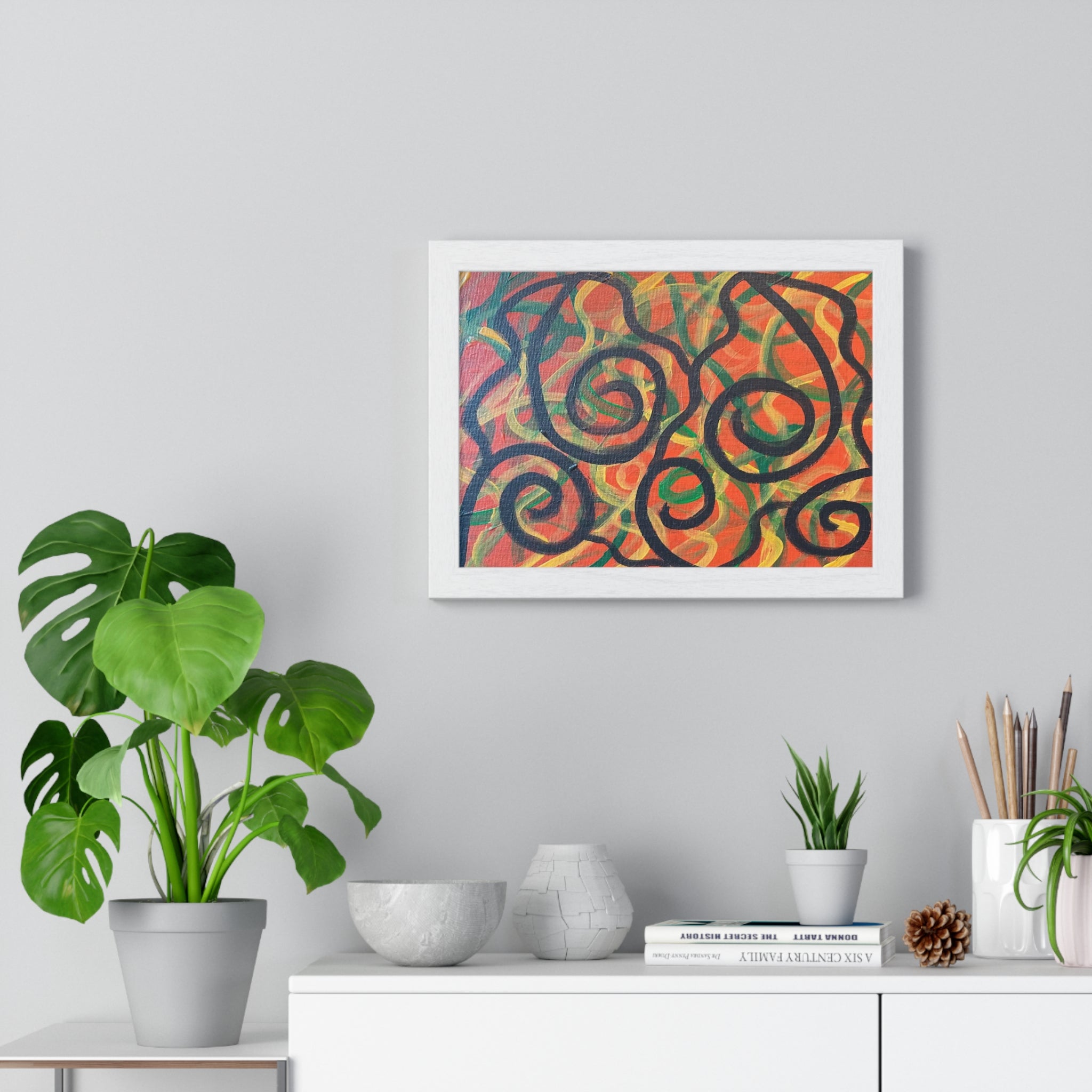Abstract Swirl Framed Poster — Colorful Modern Wall Art