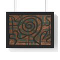 Abstract Spiral Line Framed Poster — Earth Tone Modern Wall Art