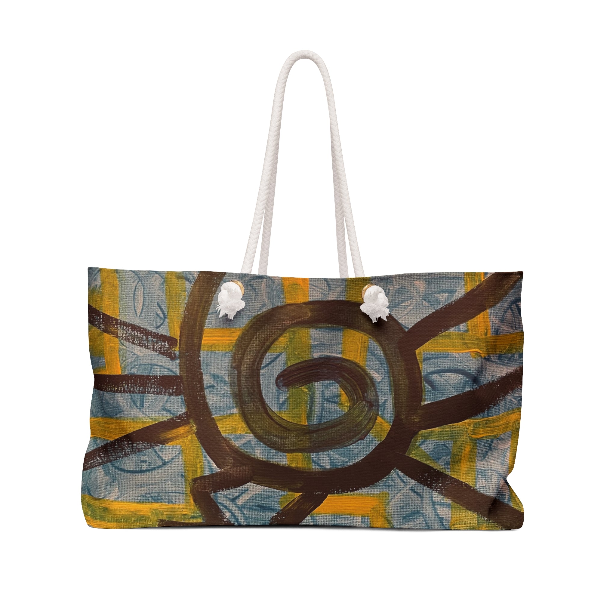 Abstract Spiral Weekender Bag - Boho Travel Tote