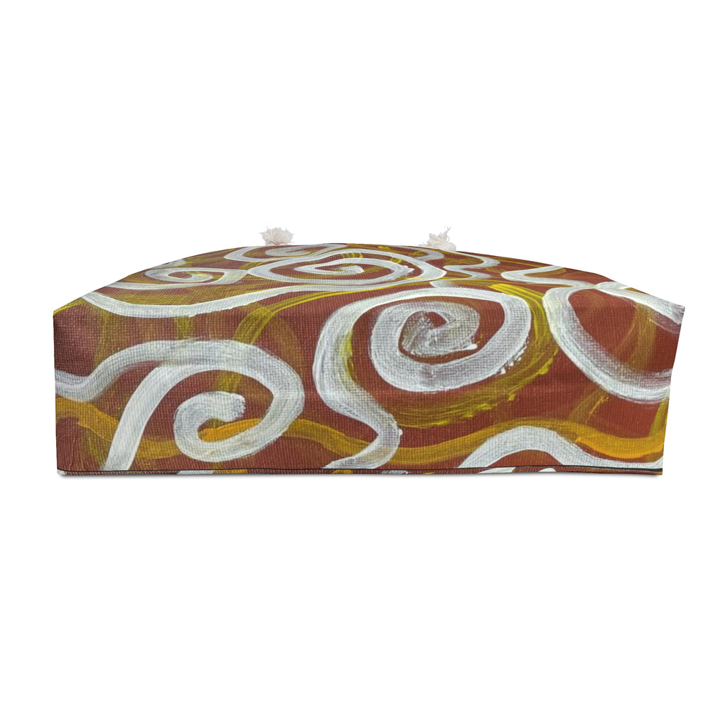 Abstract Spiral Weekender Bag — Boho Swirl Travel Tote