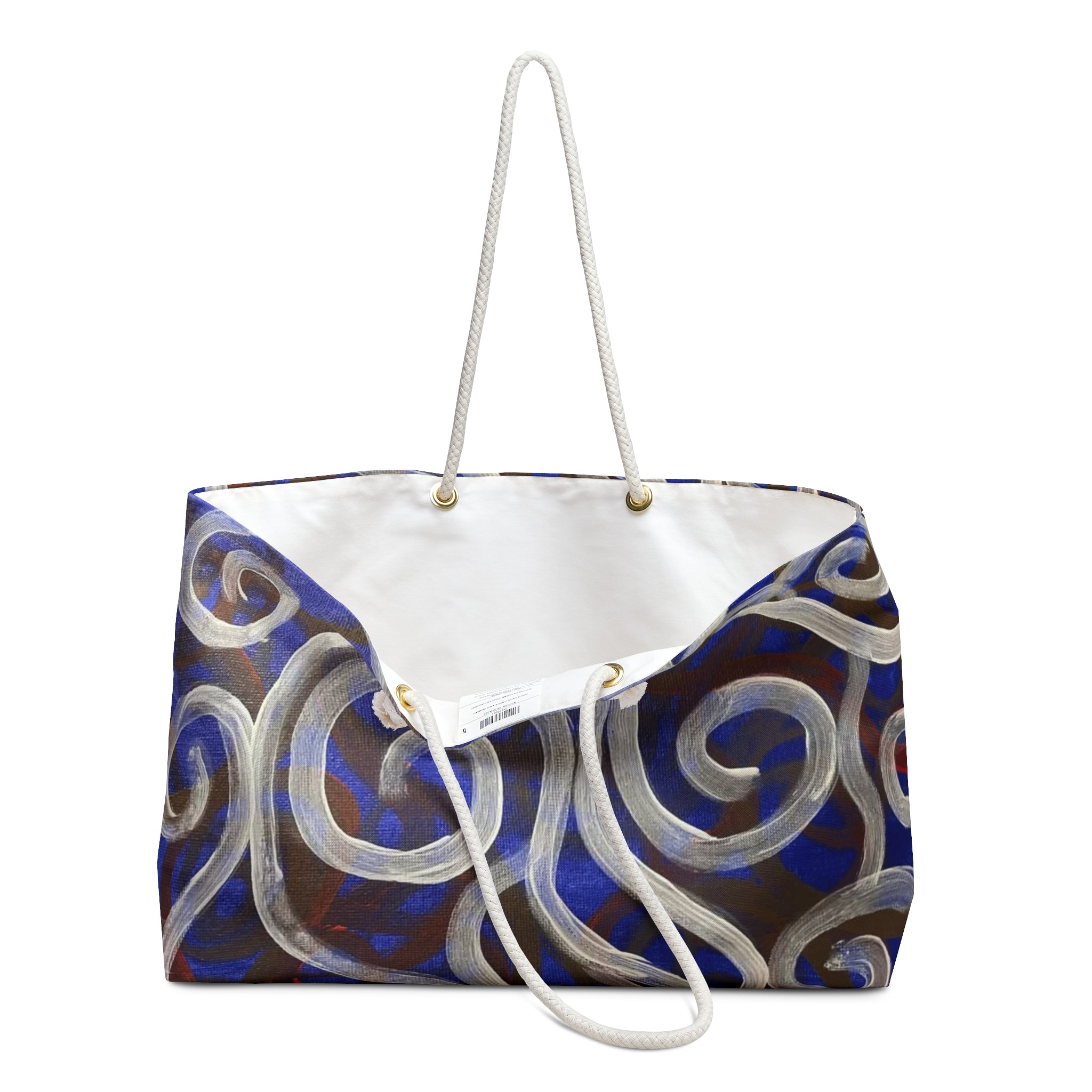 Blue Swirl Weekender Bag — Abstract Nautical Travel Tote