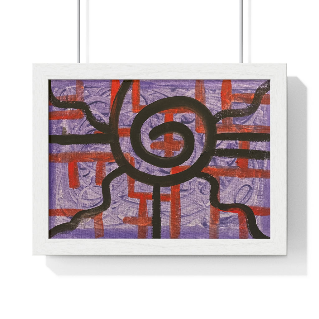 Abstract Spiral Framed Poster — Modern Geometric Wall Art