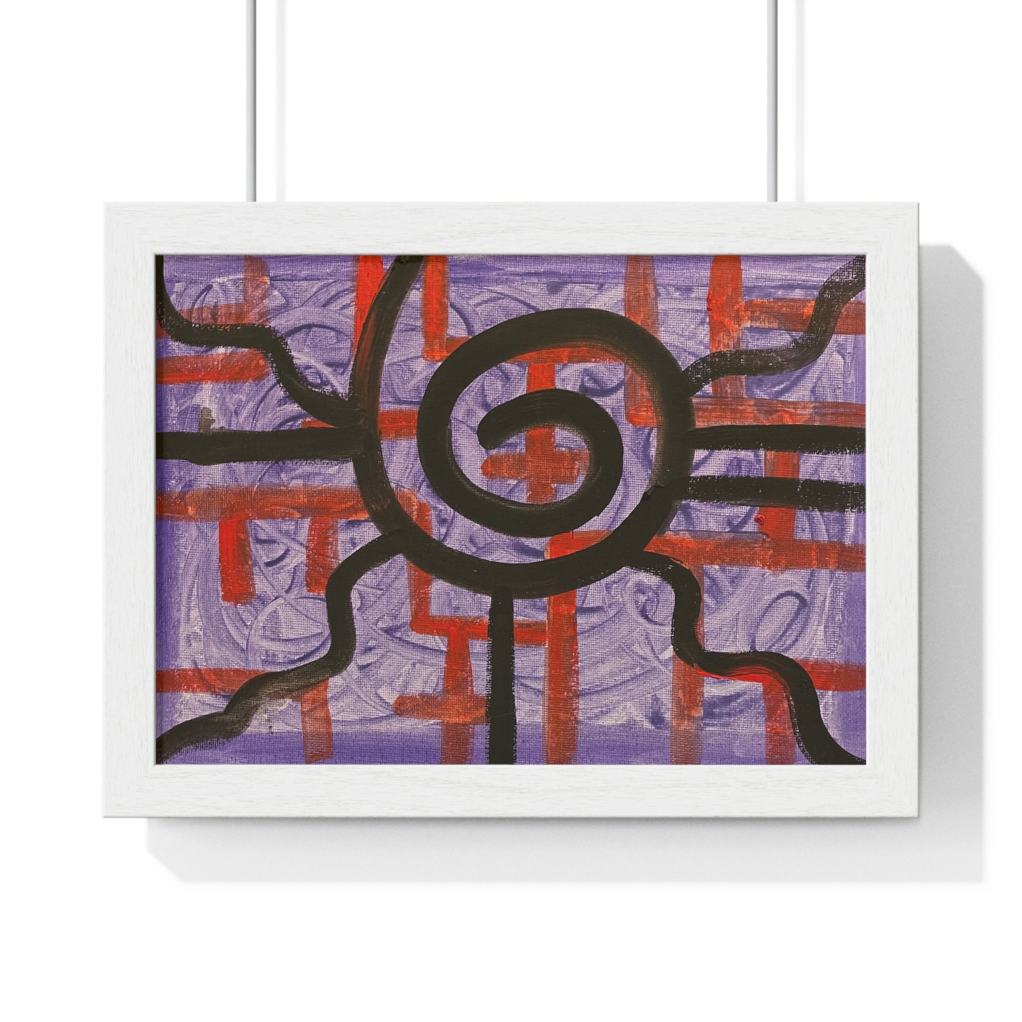 Abstract Spiral Framed Poster — Modern Geometric Wall Art
