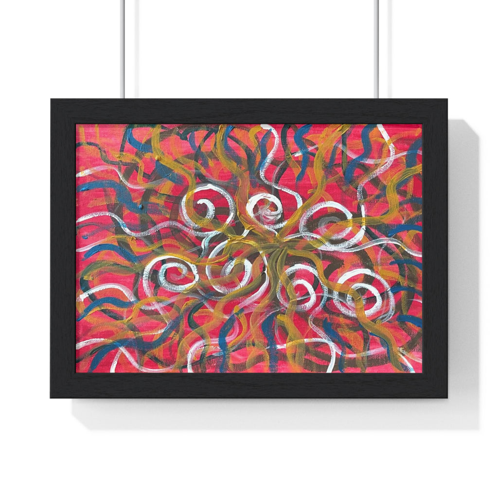 Abstract Swirl Horizontal Framed Poster — Colorful Modern Wall Art