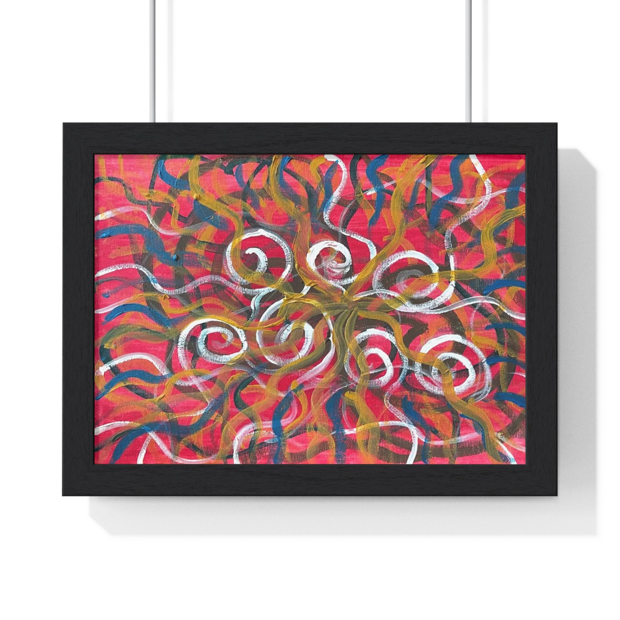 Abstract Swirl Horizontal Framed Poster — Colorful Modern Wall Art