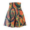 Abstract Spiral Print Women's Skater Skirt — Colorful Boho AOP Fashion